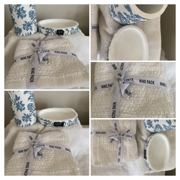 🆕 Blue Damask Toile  Pattern 2 piece Bathroom Vanity Set ! - Picture 8 of 8